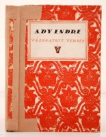 Ady Endre válogatott versei. (Válogatta Dóczy Jenő. Ill. Jaschik Álmos.) Bp. 1921. Pallas. Kiadói keménykötésben. A gerince sérült, ezt korábban amatőr ragasztással javították.