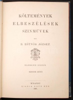 báró Eötvös József: Költemények, elbeszélések, színművek I-II. (báró Eötvös József összes munkái VI-VII.) Bp., 1891, Ráth Mór. Kiadói aranyozott, kissé kopottas-foltos egészvászon-kötésben.