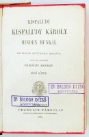 Kisfaludi Kisfaludy Károly minden munkái. I-VI. kötet. Budapest, 1893, Franklin. Kiadói, aranyozott, domdornyomott félbőr kötésben, színezett lapszélek. A gerinc ill. a sarkok kissé viseltesek, egyébként jó állapotúak.