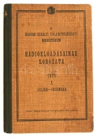 A Magyar Királyi Földmívelésügyi Minisztérium Rádióelőadásainak sorozata 1929 'A' július-december. 'Pátria' Irodalmi Vállalat. Kiadói félvászonkötésben.