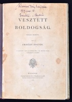 Erdélyi Zoltán: Vesztett boldogság. Verses regény. Bp., 1901, Franklin-Társulat. 151 p. 9 t. Korabeli kopottas félvászonkötéseben, a címlapon tulajdonosi bejegyzéssel.