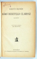 Erdős Renée: Báró Herzfeld Clarissz. Bp., é.n., Athenaeum. Korabeli egészvászon-kötésben. Aláírt példány!
