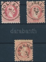 1867 3 x 5kr 'TAPOLCZA',  'SZEGHALOM', 'CSERNŐ' (Gudlin 400 pont)