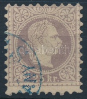 1867 25kr szürkésibolya, kék '(PEC)S (PÉNZUTALV)ÁNY' bélyegzés. Sign: Ferchenbauer, Certificate: Babor