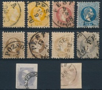 1867 10 db bélyeg közte színváltozatok (~78.000) (apró hibák / minor faults)