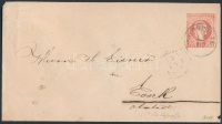 ~1867 Díjjegyes boríték / PS-cover kék / blue 'SUHOPOLJE' - 'ESSEGG OBERSTADT'