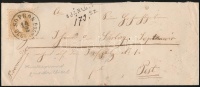 ~1868 15kr ajánlott levélen / on registered cover 'SOPRON / OEDENBURG' - 'PEST'