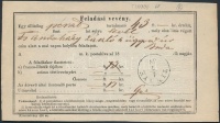 1868 Feladóvevény / Aufgabs-Recepisse 'TINNYE'