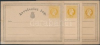 1869 3 klf színárnyalatú használatlan díjjegyes levelezési lap (30.000) / 3 unused PS-cards of different colour shades