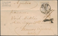 1869 25kr ajánlott 3. súlyfokozatú túlsúlyos levélborítékon (1 hajtóka hiányzik) / on registered cover, 1 flap missing (a bélyeg alsó részén hajtásnyom / stamp folded below) 'PEST / LIPÓTVÁROS / 69' - 'KOLOZSVÁR' - 'SZÁMOS