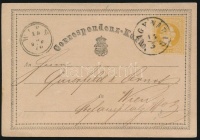 1870 2kr díjjegyes levelezőlap 'NAGY-VÁRAD'