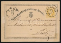 1870 2kr díjjegyes levelezőlap 'NÉMET-BOGSÁN'