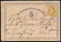 1870 2kr díjjegyes levelezőlap '(SZOLNO)K'