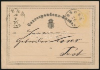 1870 2kr díjjegyes levelezőlap 'SZOLN(OK)'