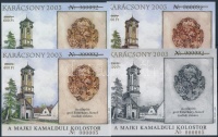 2003/36 2003 Karácsony 4 db-os emlékív garnitúra arany színnel felülnyomva, azonos sorszámmal (25.000)