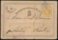 1870 2kr díjjegyes levelezőlap 'KÖVES-KÁLLA'