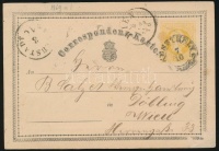 1870 2kr díjjegyes levelezőlap 'KESZTHELY'