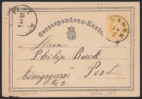 1871 2kr díjjegyes levelezőlap '(SZOL)NOK'