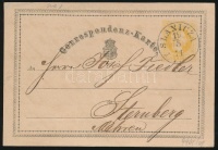 1871 2kr díjjegyes levelezőlap 'SLANICZA / Á(RVA M.)' Gudlin feketében nem jegyzi.