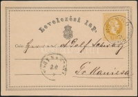 1871 Díjjegyes levelezőlap / PS-card 'CSURGÓ SOMOGY M.' - 'NAGY KANISA'