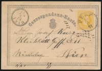 1871 2kr díjjegyes levelezőlap 'PEST'