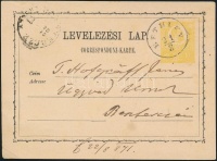 1871 2kr díjjegyes levelezőlap / PS-card 'BETHLEN' - Besztercze