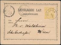 1871 2kr díjjegyes levelezőlap / PS-card 'GYERES' - 'WIEN'