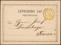 1871 2kr díjjegyes levelezőlap / PS-card 'SZASZKA' - Temesvár