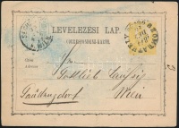 1871 2kr díjjegyes levelezőlap / PS-card 'SZOMBATHELY' - 'WIEN'