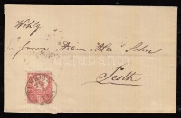 1871 Réznyomat 5kr levélen 'TURKEVE N. KUNSÁG'