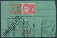 1871 Réznyomat 5kr 5kr díjjegyes utalvány kivágáson / Mi 10 on PS- cutting 'JÁNOSFÖLD TORONT.M'
