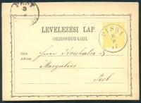 1871 Díjjegyes levelezőlap / PS-card 'PISKI' - 'PEST'