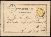 1871 2kr díjjegyes levelezőlap 'GLINA'