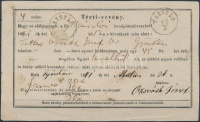 1871 Kocsiposta tértivevény / Coach mail retour recepisse 'VAISZLÓ' - 'NAGY DOROG' - Gyönk