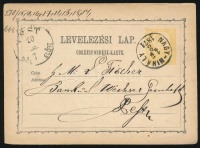 1871 2kr díjjegyes levelezőlap 'NAGY-MIHÁLY'