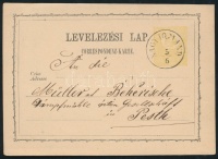 1872 Díjjegyes levelezőlap / PS-card 'NAGY-IGMÁND' - Pesth