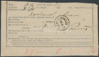 1872 Feladóvevény (felül hiányos) 'NÉMET BOGSÁN'