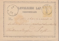 1872 2kr díjjegyes levelezőlap / PS-card 'CSÉPA' - 'PEST'