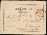1873 2kr díjjegyes levelezőlap 'IGLÓ / SZEPES M.'