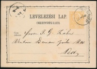 1873 2kr díjjegyes levelezőlap 'KŐLESD'