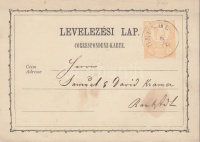 1873 2kr díjjegyes levelezőlap / PS-card 'BRÜNDL'