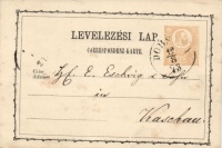 1873 2kr díjjegyes levelezőlap 'DOBS(INA)' - Kaschau