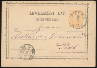 1874 2kr díjjegyes levelezőlap 'FELKA / SZEPES. M'