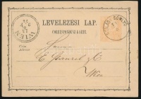 1874 2kr díjjegyes levelezőlap 'SZILÁGY-SOMLYÓ'
