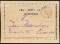 1874 2kr díjjegyes levelezőlap 'TEMESVÁR / VÁROS'