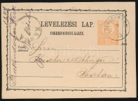 1874 2kr díjjegyes levelezőlap 'GÖLNICZBÁNYA'