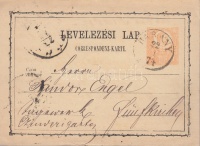 1874 2kr díjjegyes levelezőlap / PS-card 'DARÁNY' - Fünfkirchen