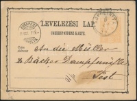 1874 2kr díjjegyes levelezőlap / PS-card 'KOPREINITZ' - 'WIEN'