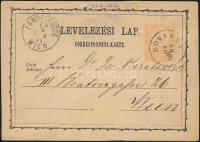 1874 2kr díjjegyes levelezőlap / PS-card 'EDELÉNY' - 'LANDSTRASSE/WIEN'