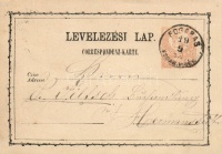 1874 2kr díjjegyes levelezőlap 'FOGARAS/FOGAR.VIDÉK' - 'NAGYSZEBEN'